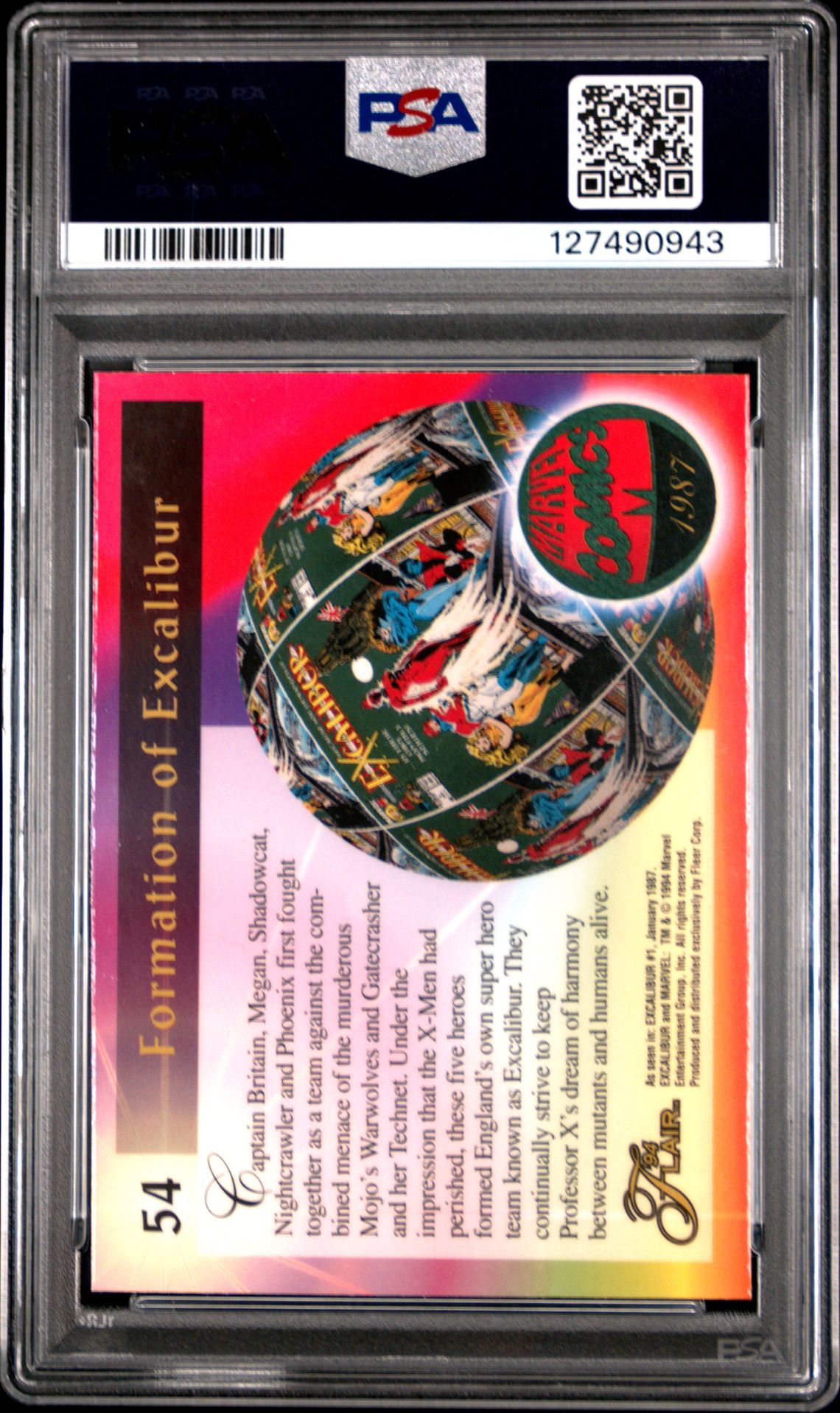 1994 Marvel Universe '94 Flair Nightcrawler #54 ('94 Flair) Mint 9 back