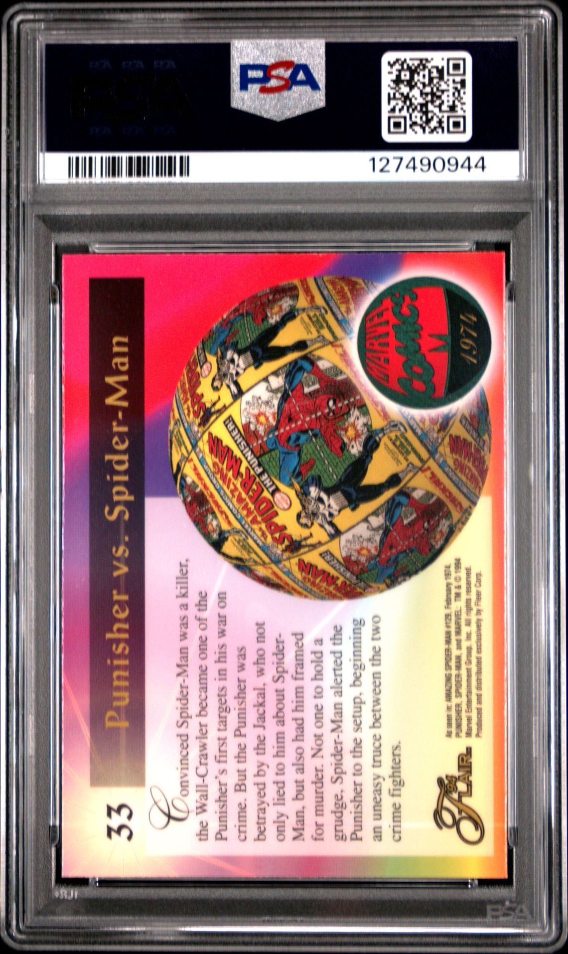 1994 Marvel Universe '94 Flair The Punisher #33 ('94 Flair) Gem Mt 10 back