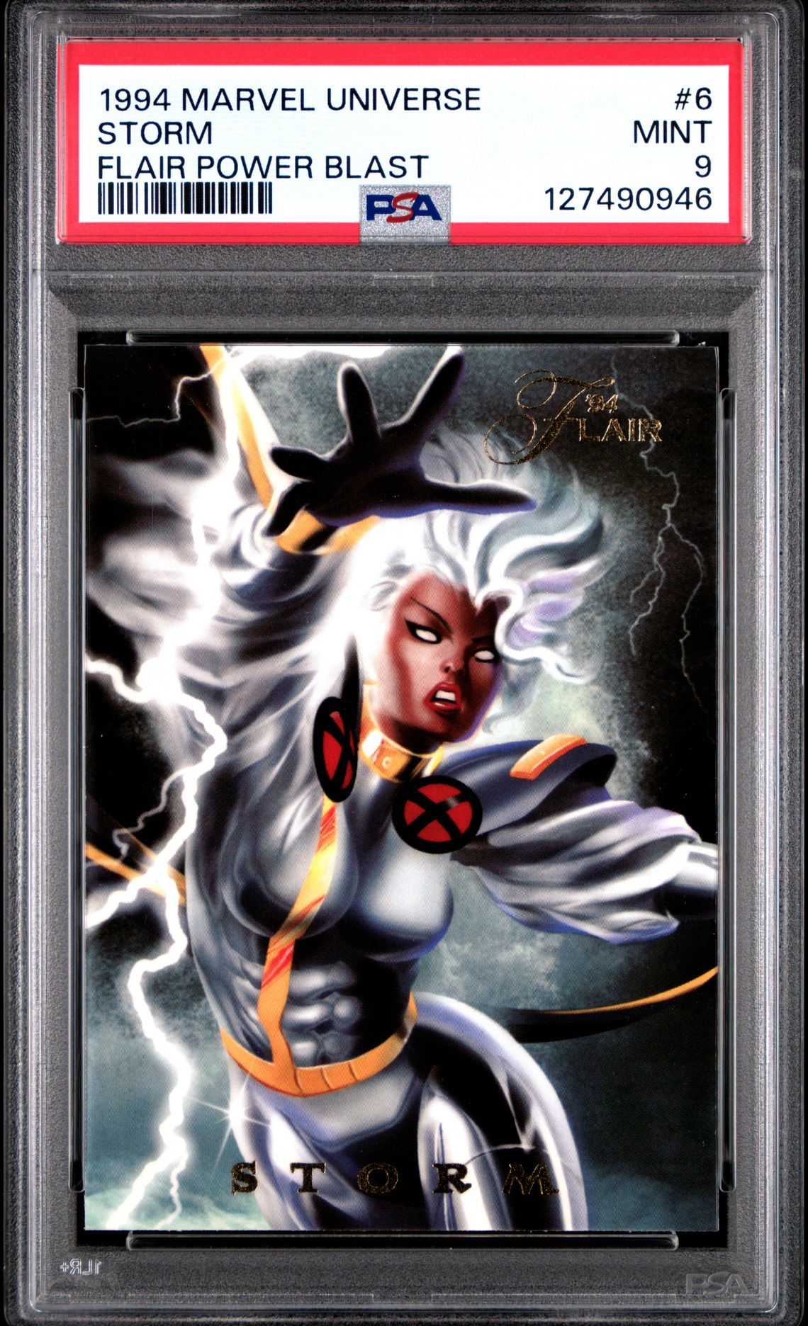 1994 Marvel Universe Flair Power Blast Storm #6 (Flair Power Blast) Mint 9 front