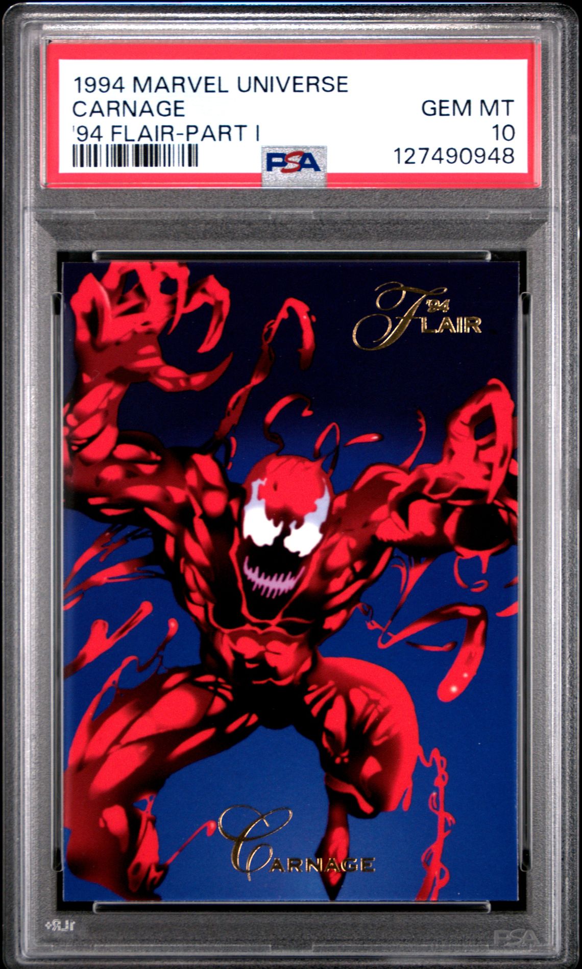 1994 Marvel Universe '94 Flair Carnage ('94 Flair-Part I) Gem Mt 10 front
