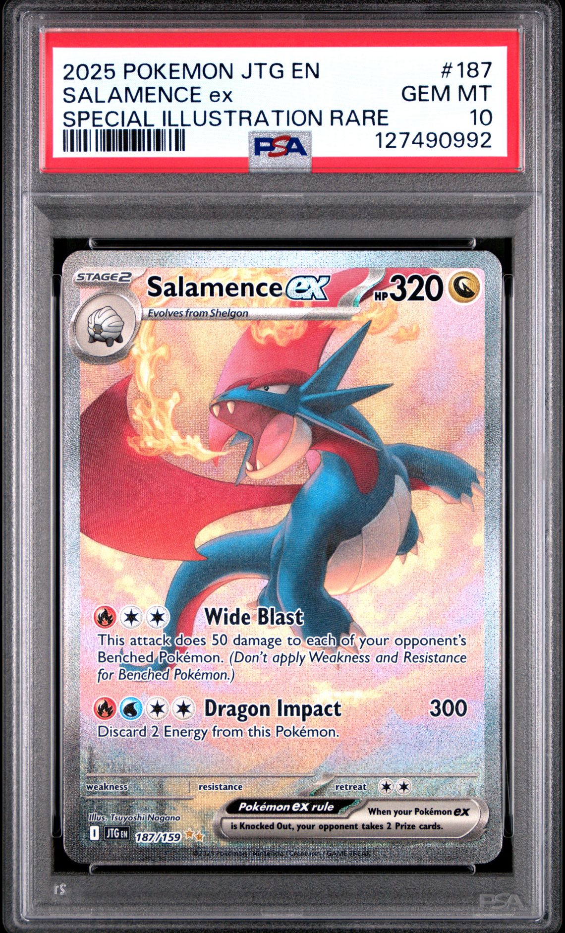 2025 Pokemon Jtg En-Journey Together Salamence Ex #187 (Special Illustration Rare) Gem Mt 10 front