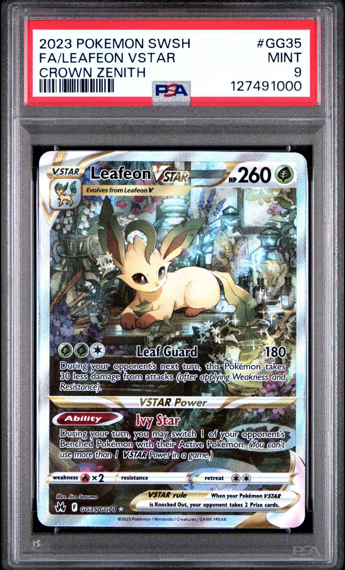 2023 Pokemon Sword And Shield Crown Zenith Fa/Leafeon Vstar #Gg35 (Crown Zenith) Mint 9 front