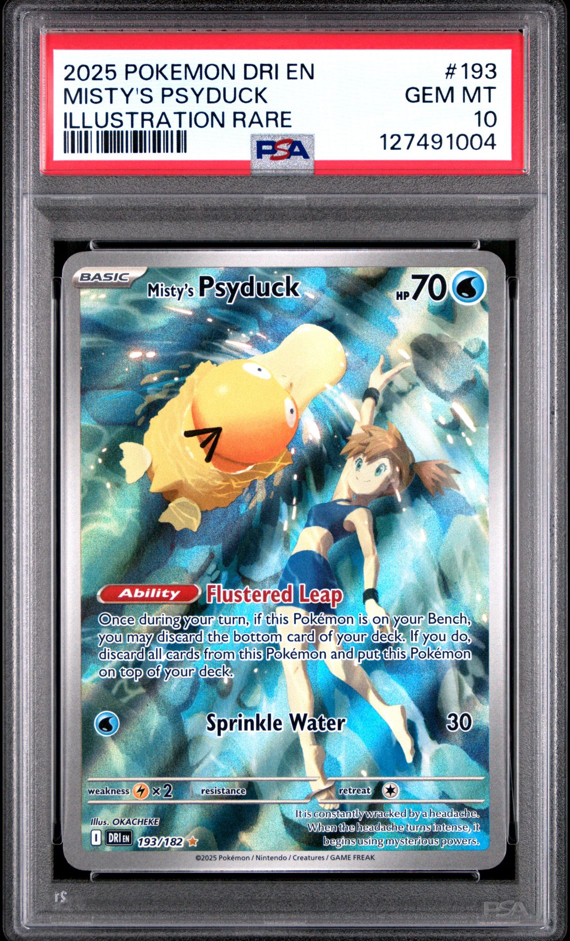 2025 Pokemon Dri En-Destined Rivals Misty's Psyduck #193 (Illustration Rare) Gem Mt 10 front