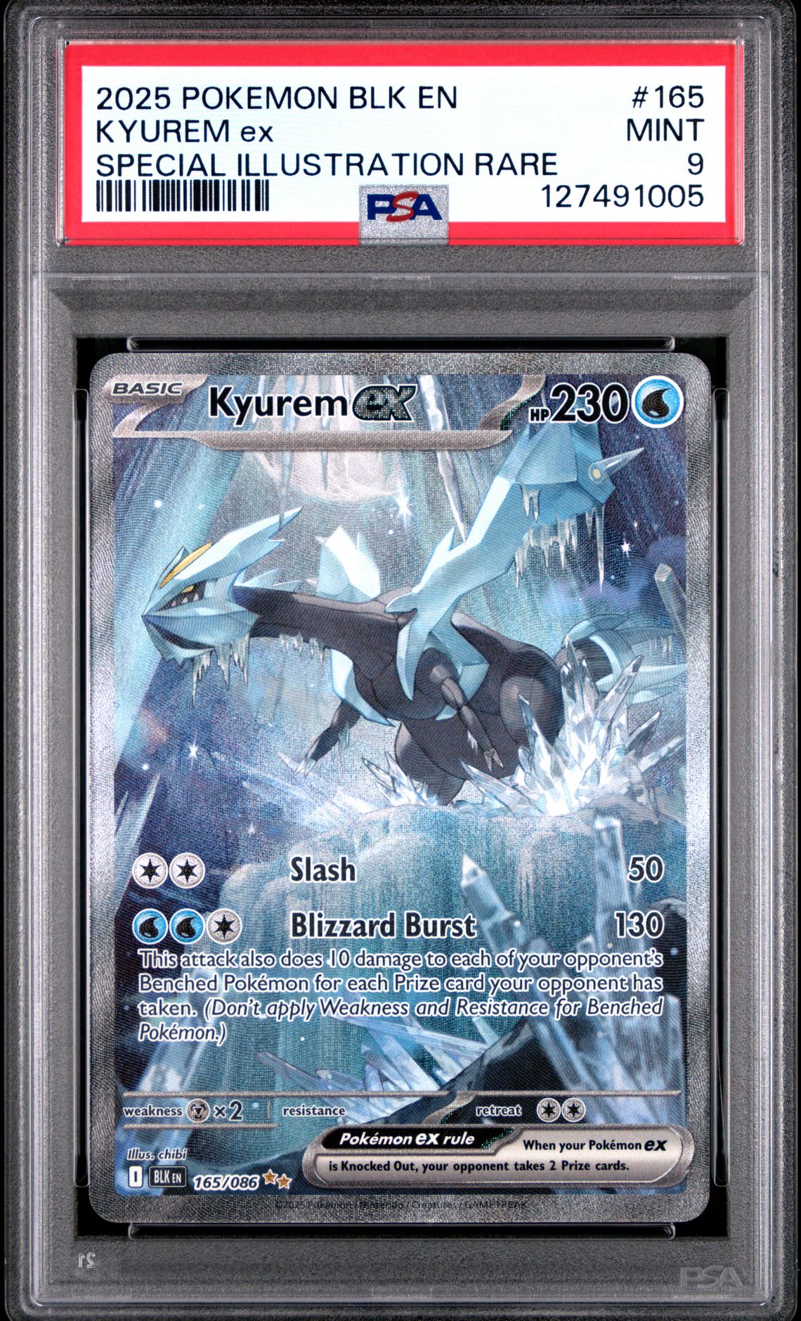 2025 Pokemon Blk En-Black Bolt Kyurem Ex #165 (Special Illustration Rare) Mint 9 front