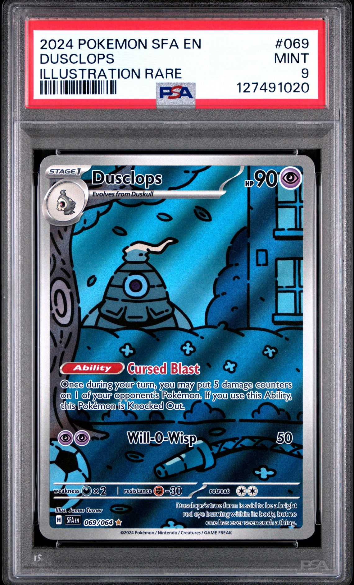 2024 Pokemon Sfa En-Shrouded Fable Dusclops #069 (Illustration Rare) Mint 9 front