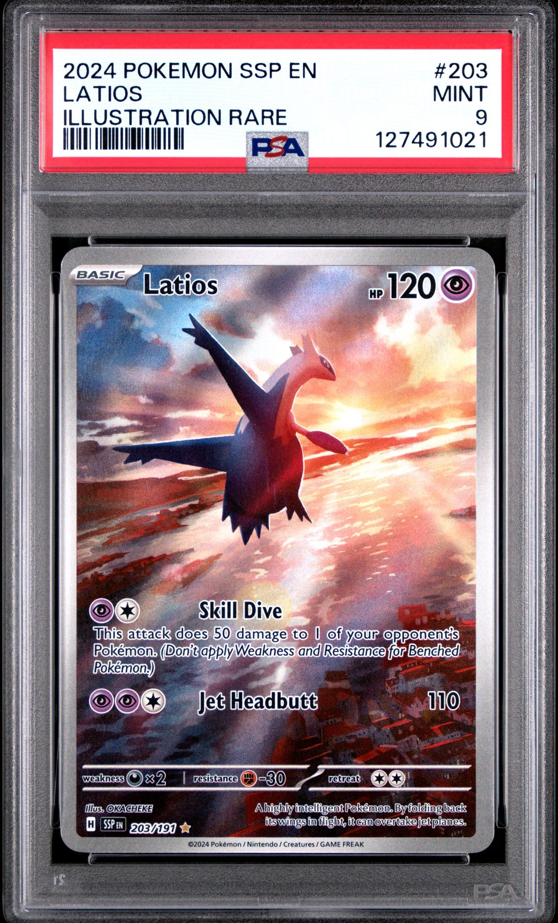 2024 Pokemon Ssp En-Surging Sparks Latios #203 (Illustration Rare) Mint 9 front