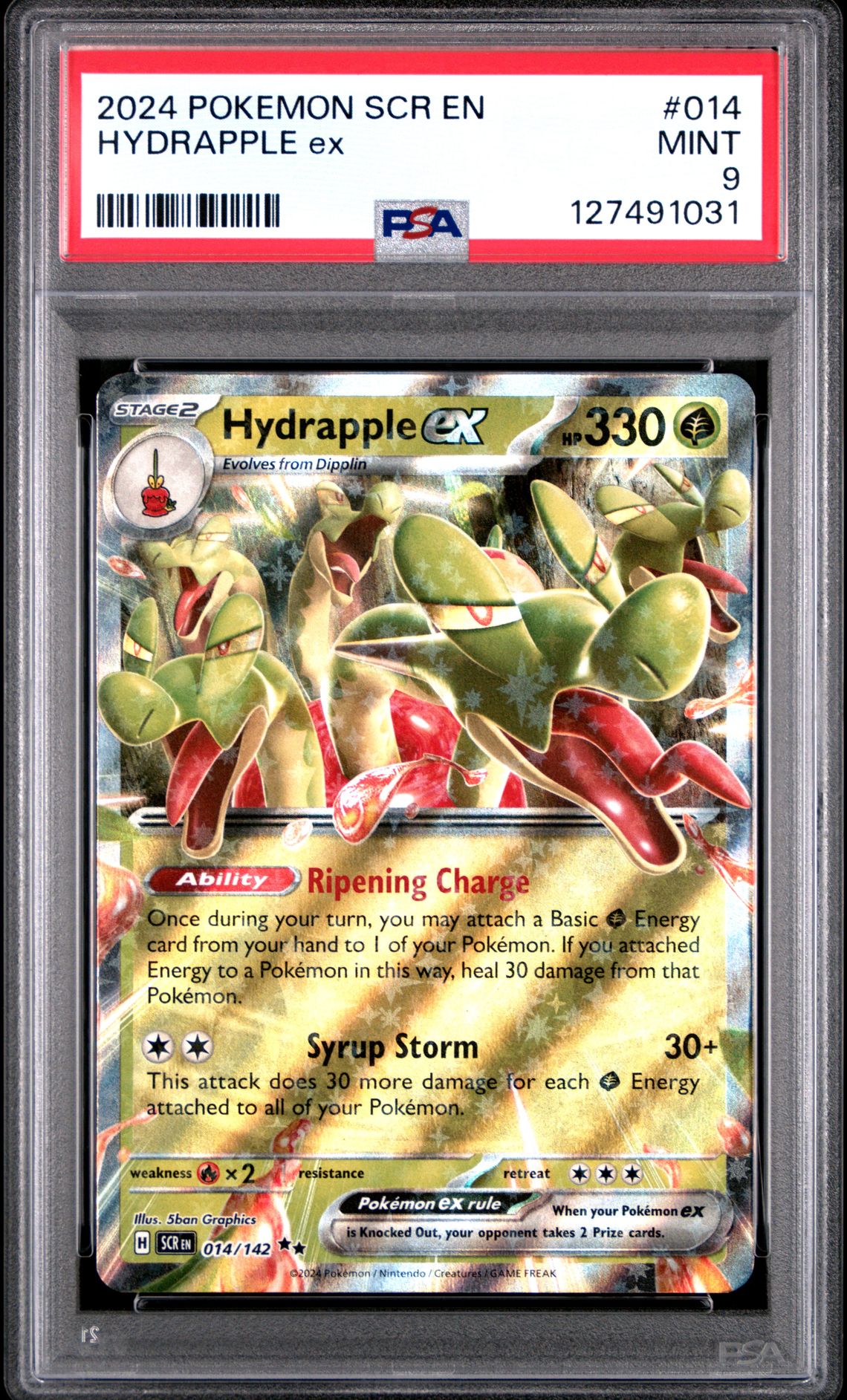 2024 Pokemon Scr En-Stellar Crown Hydrapple Ex #014 Mint 9 front