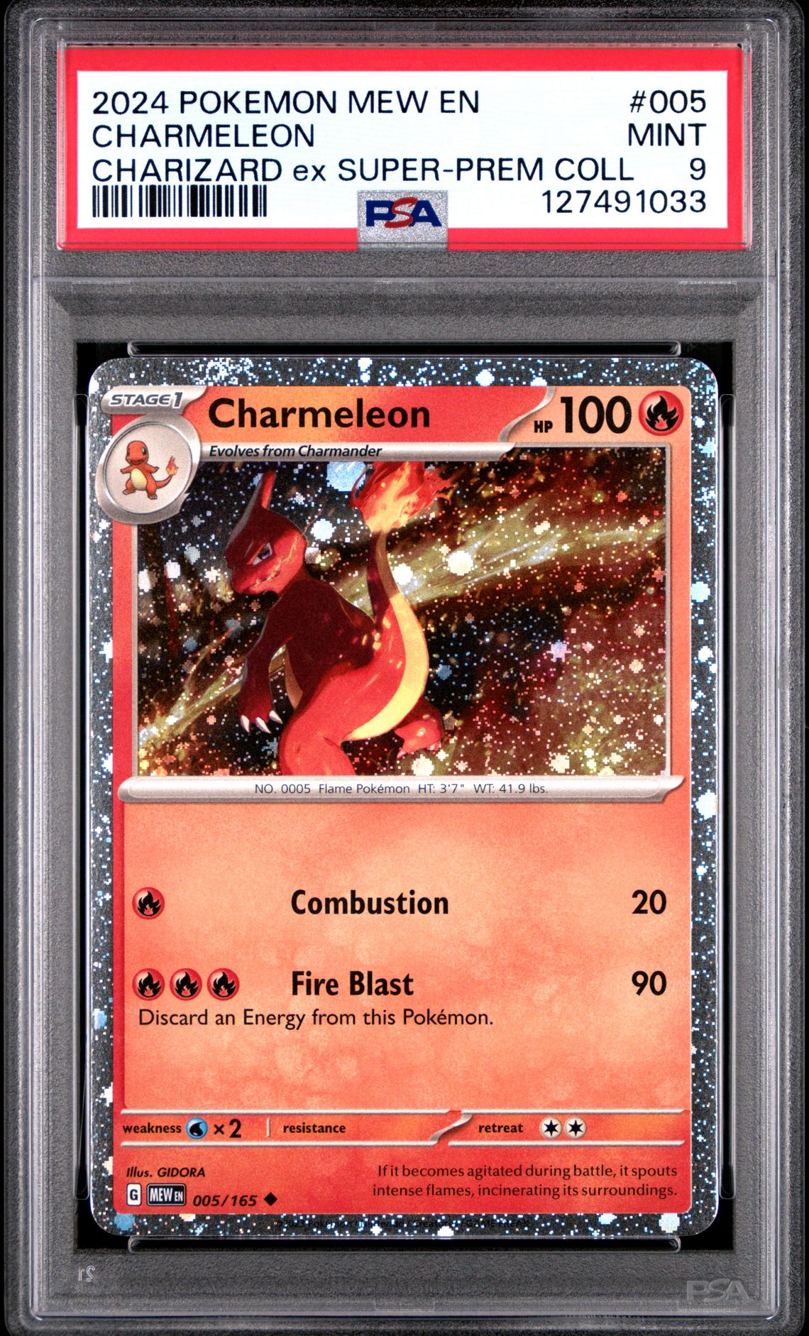2024 Pokemon Mew En-151 Charmeleon #005 (Charizard Ex Super-Prem Coll) Mint 9 front