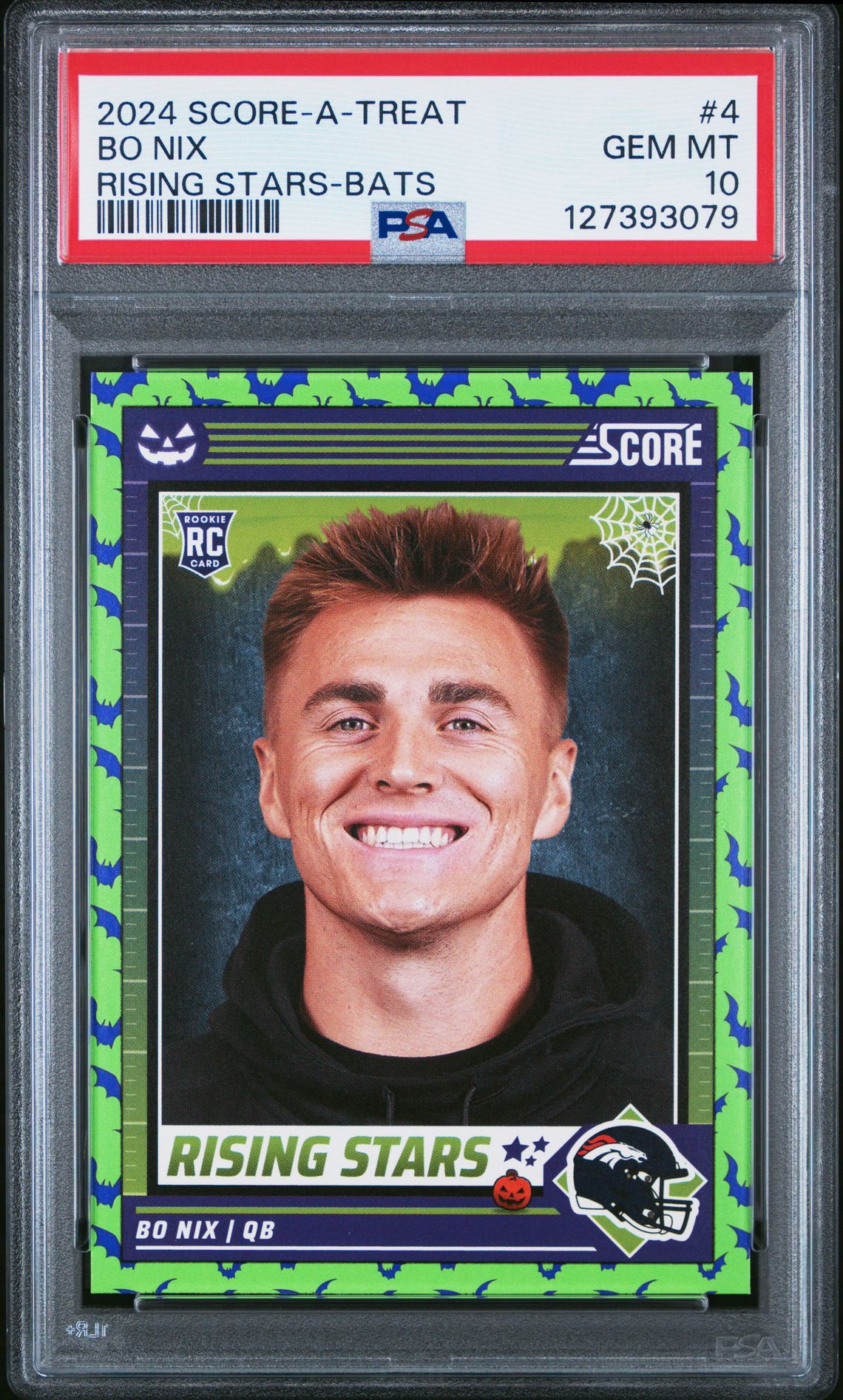 2024 Panini Score-A-Treat Rising Stars Bo Nix #4 (Rising Stars-Bats) Gem Mt 10 front