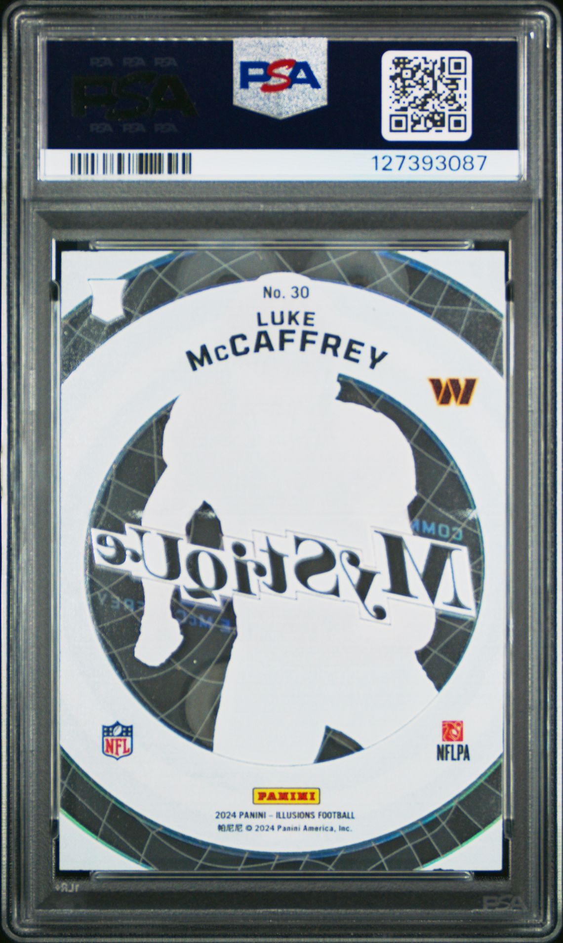 2024 Panini Illusions Mystique Luke Mccaffrey #30 (Mystique-Emerald) Mint 9 back