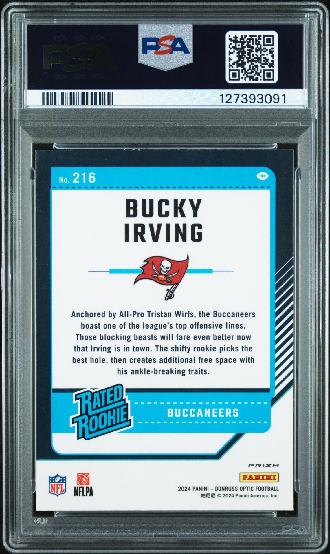 2024 Panini Donruss Optic Bucky Irving #216 (Blue Hyper) Gem Mt 10 back