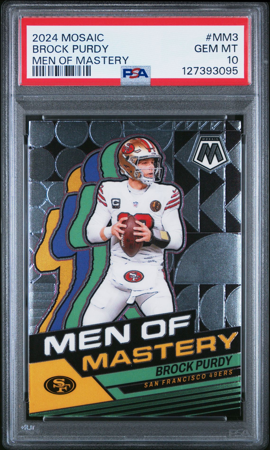 2024 Panini Mosaic Men Of Mastery Brock Purdy #Mm3 Gem Mt 10 front