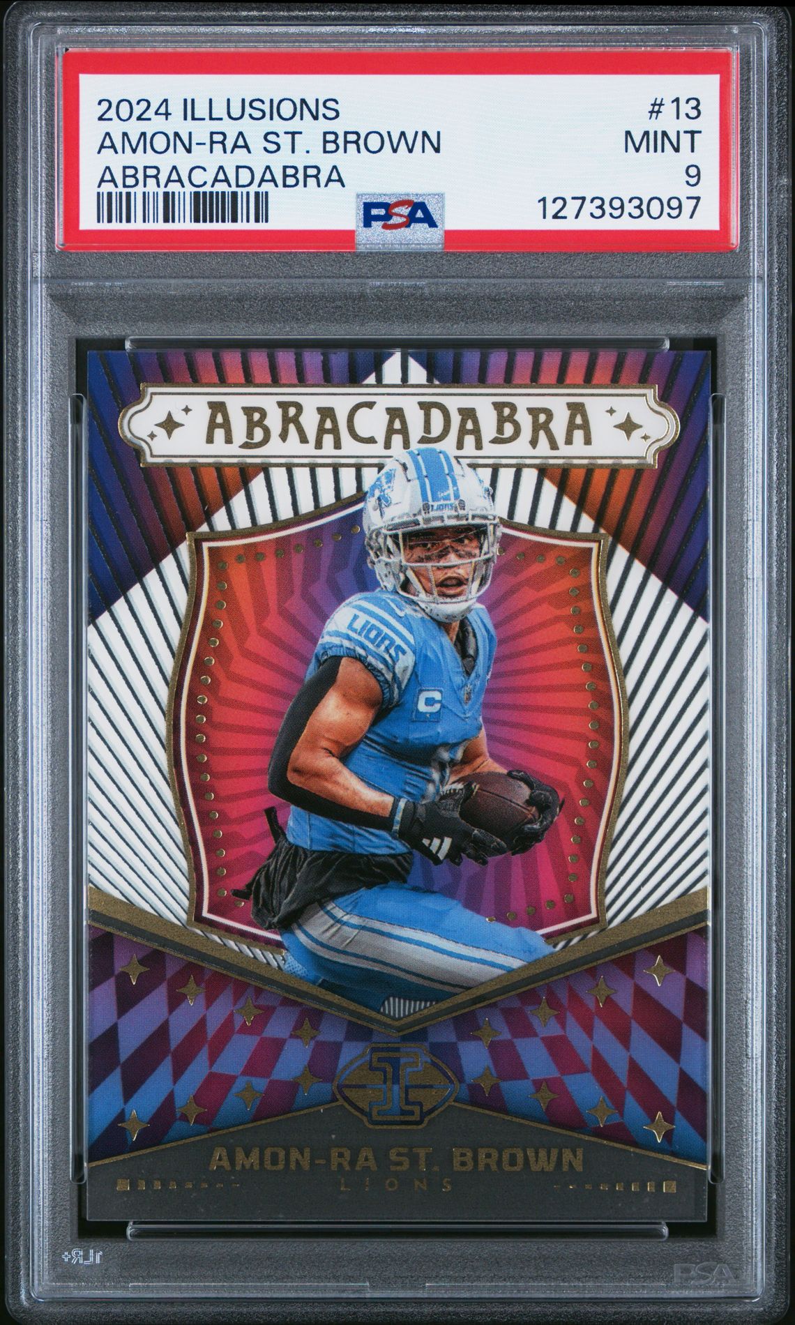 2024 Panini Illusions Abracadabra Amon-Ra St. Brown #13 Mint 9 front