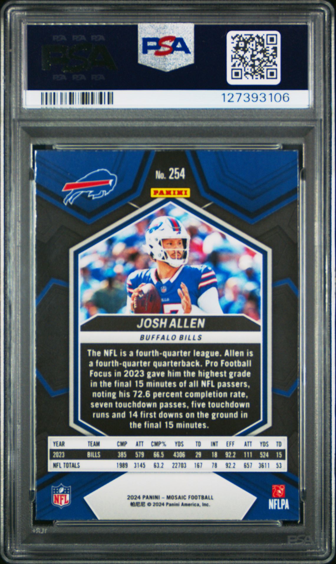 2024 Panini Mosaic Josh Allen #254 Mint 9 back