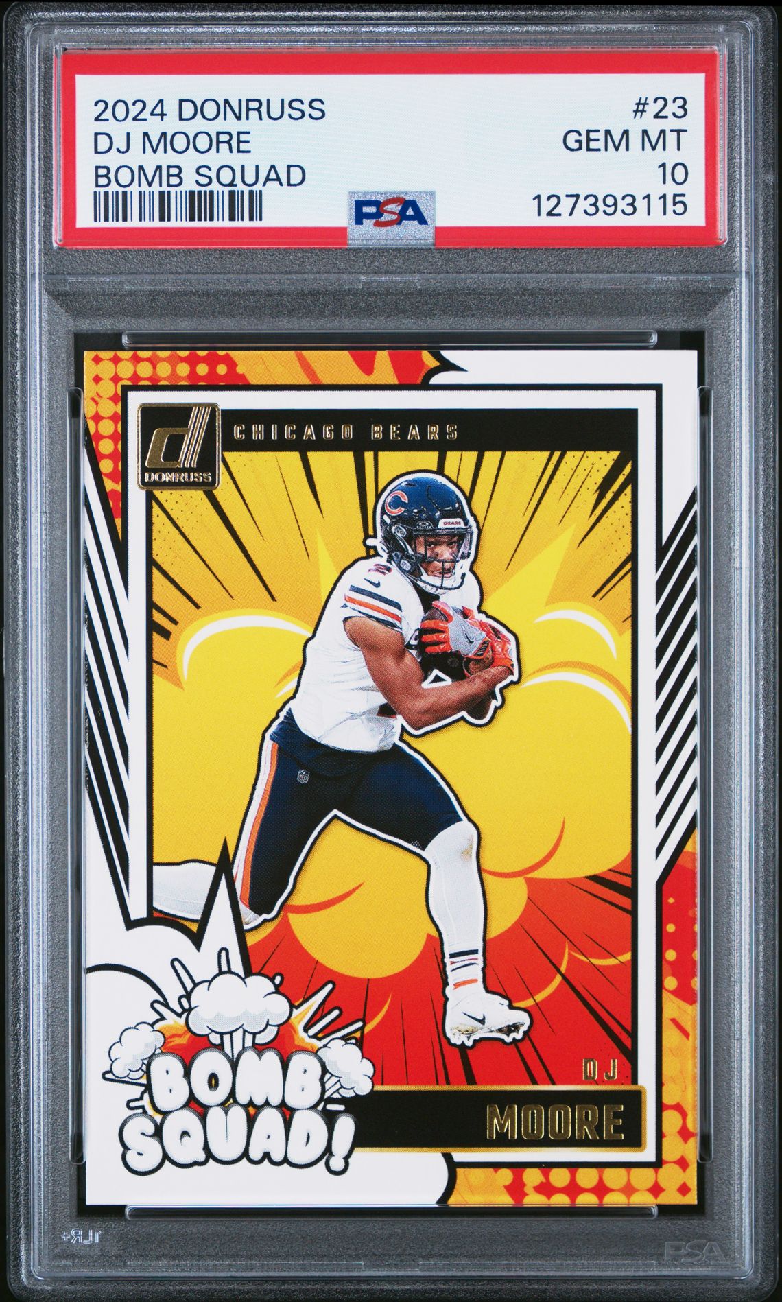 2024 Panini Donruss Bomb Squad Dj Moore #23 Gem Mt 10 front