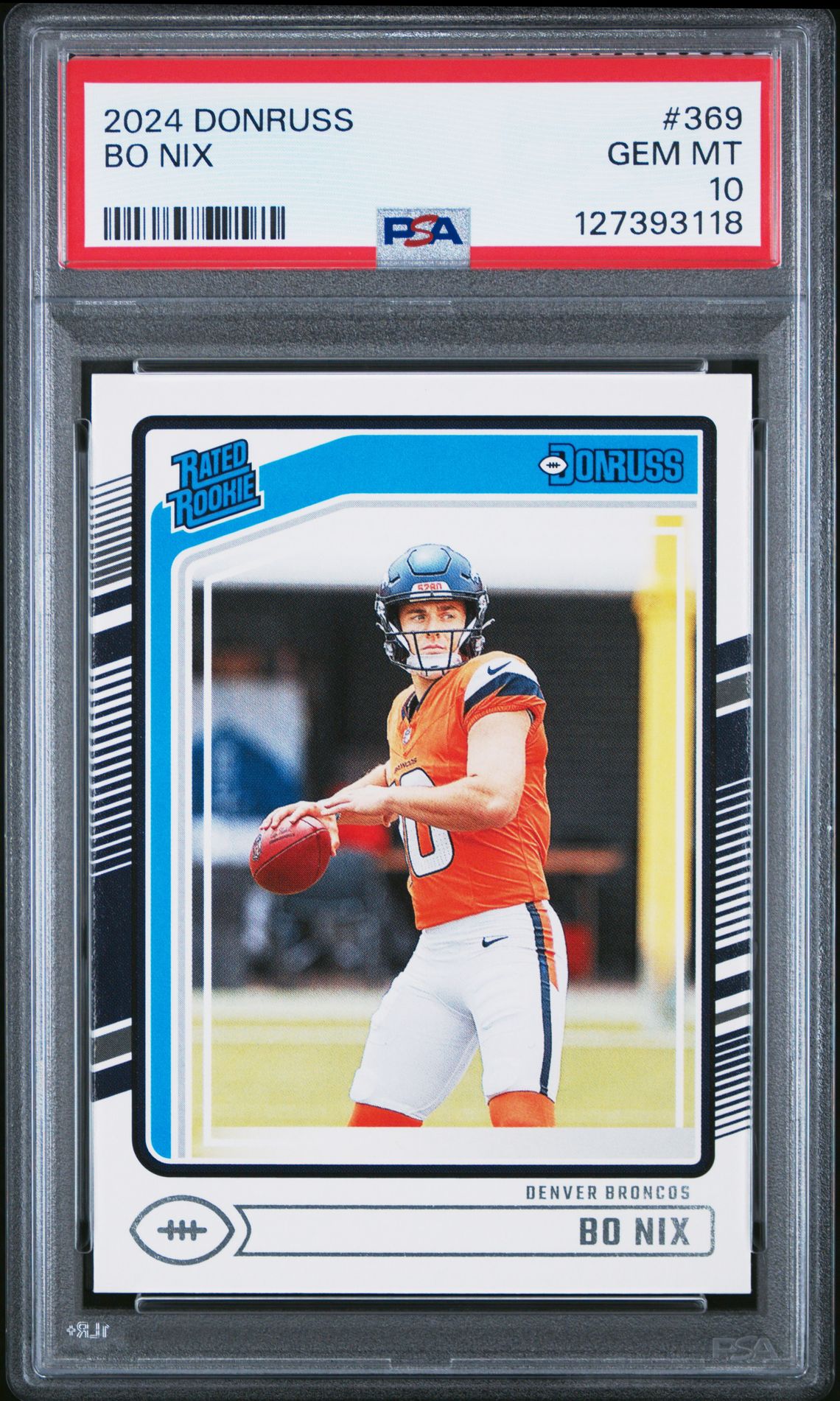 2024 Panini Donruss Bo Nix #369 Gem Mt 10 front