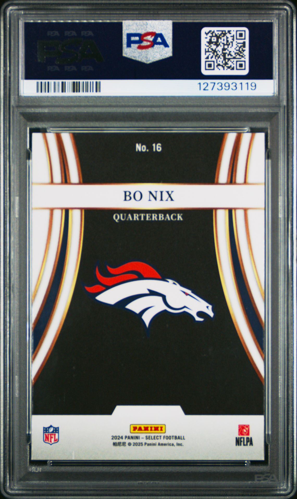 2024 Panini Select Turbocharged Bo Nix #16 Gem Mt 10 back