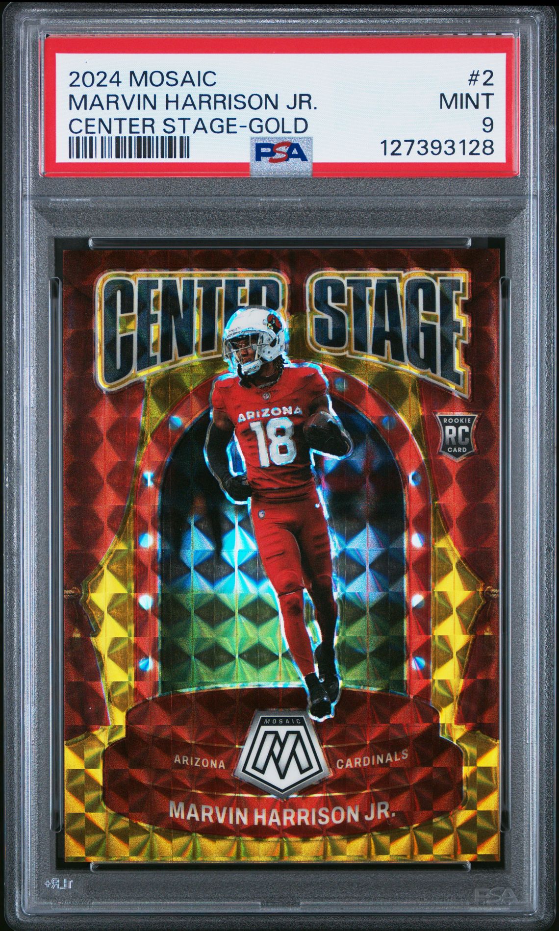 2024 Panini Mosaic Center Stage Marvin Harrison Jr. #2 (Center Stage-Gold) Mint 9 front