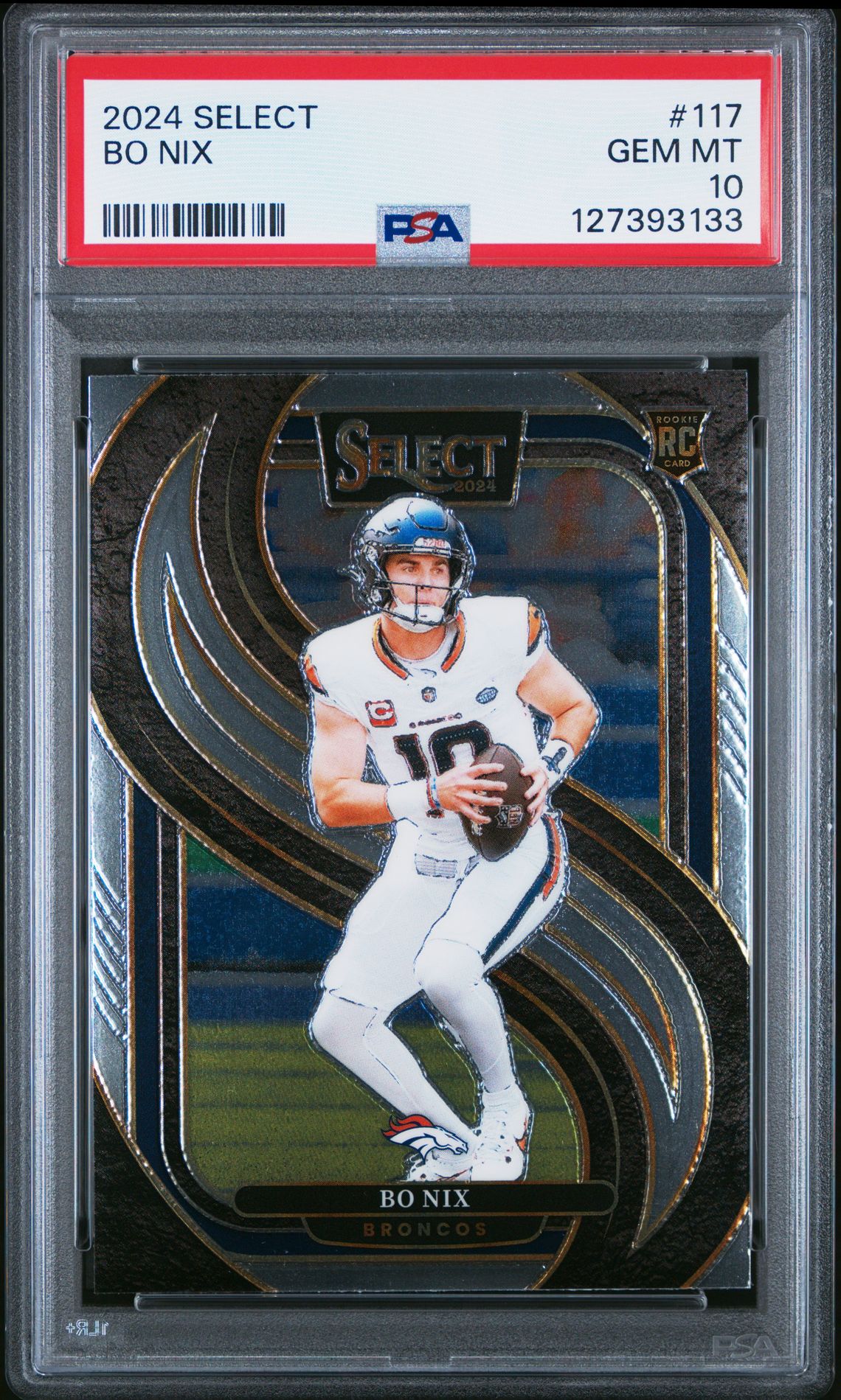 2024 Panini Select Bo Nix #117 Gem Mt 10 front
