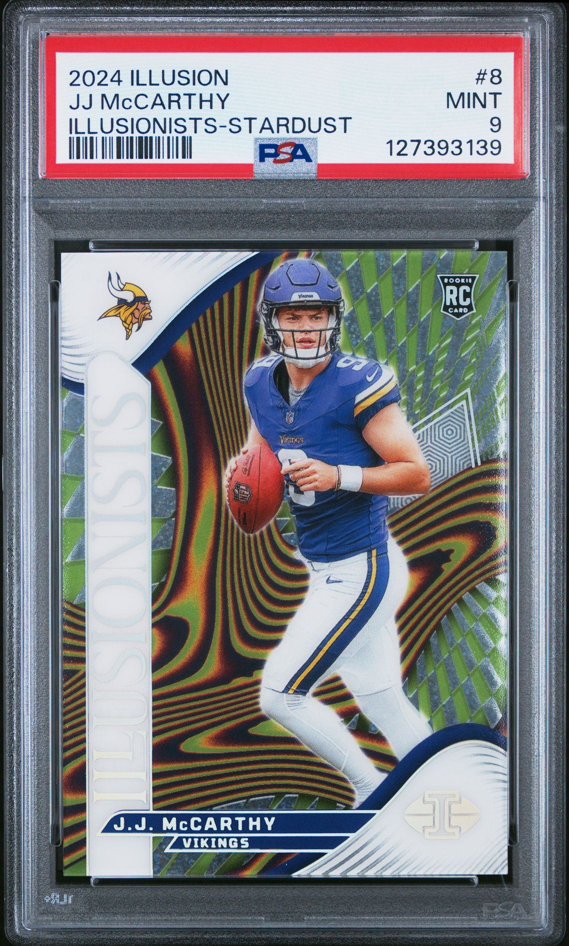 2024 Panini Illusions Illusionists Jj Mccarthy #8 (Illusionists-Stardust) Mint 9 front