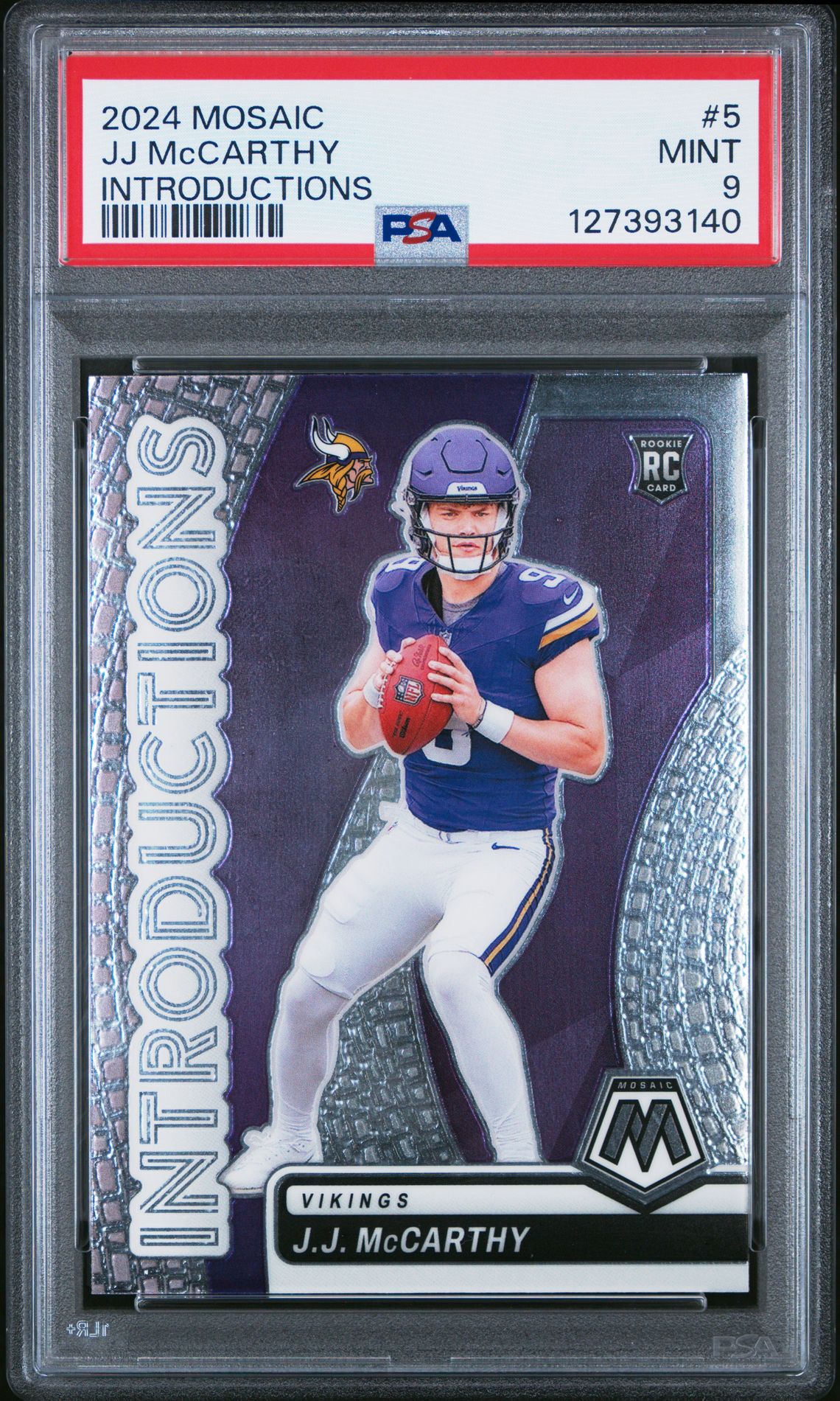 2024 Panini Mosaic Introductions Jj Mccarthy #5 Mint 9 front