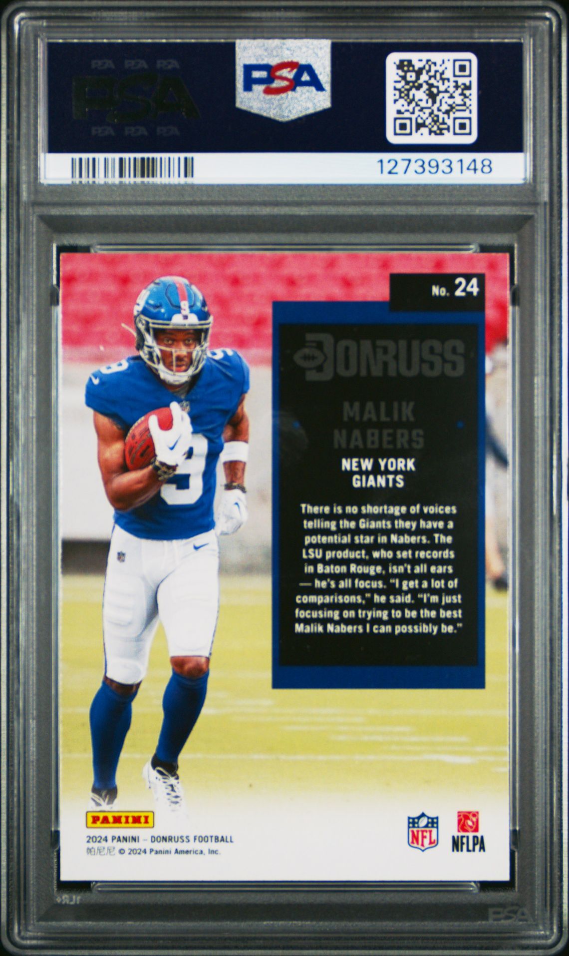2024 Panini Donruss Retro 1994 Malik Nabers #24 Gem Mt 10 back