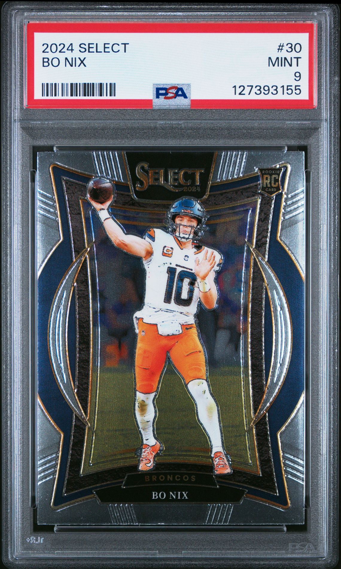 2024 Panini Select Bo Nix #30 Mint 9 front