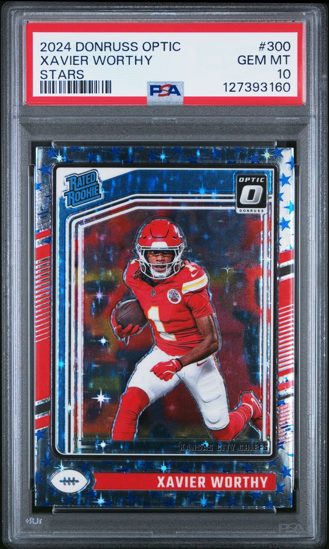 2024 Panini Donruss Optic Xavier Worthy #300 (Stars) Gem Mt 10 front