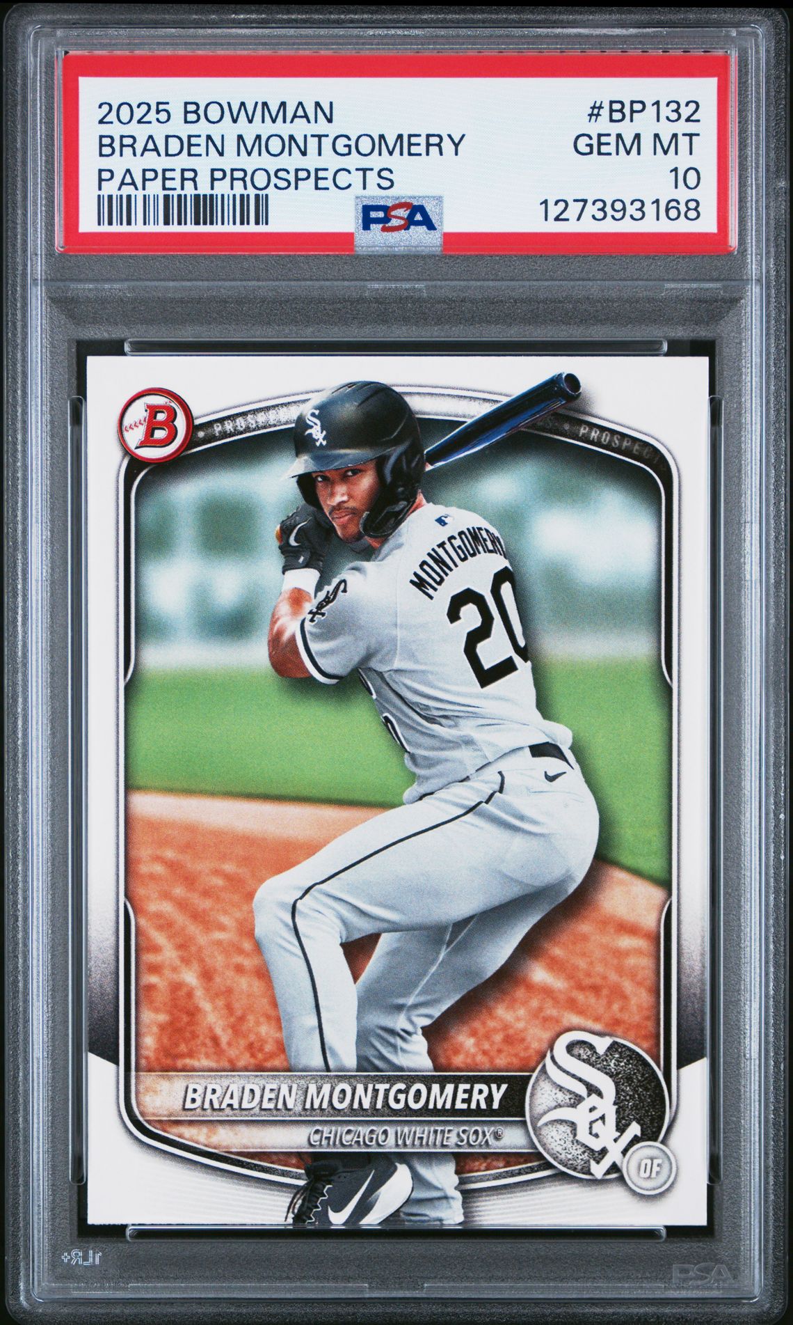2025 Bowman Paper Prospects Braden Montgomery #Bp132 Gem Mt 10 front