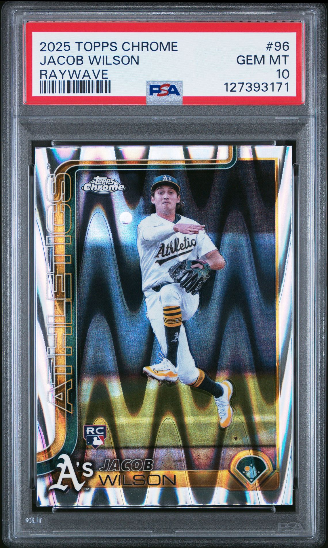 2025 Topps Chrome Jacob Wilson #96 (Raywave) Gem Mt 10 front