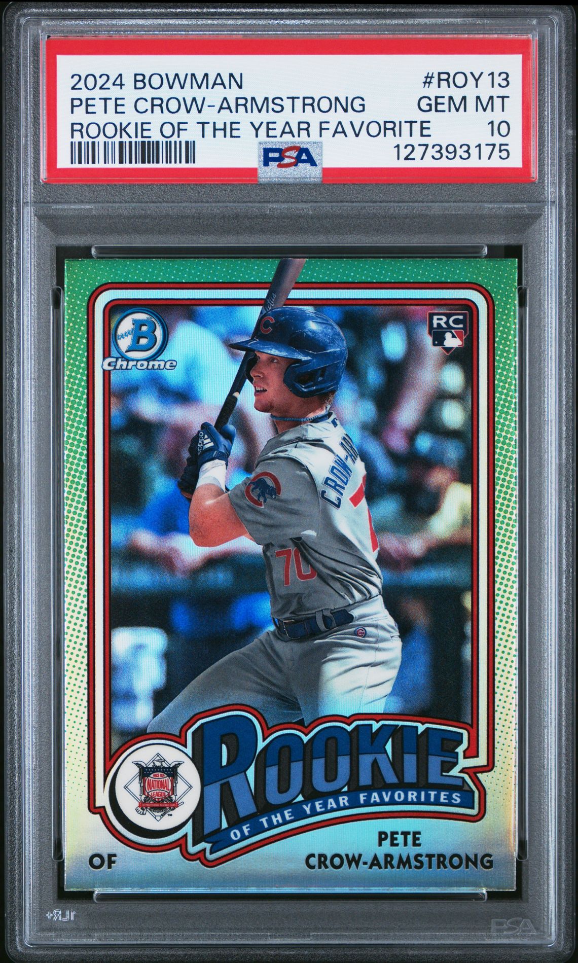 2024 Bowman Rookie Of The Year Favorites Pete Crow-Armstrong #Roy13 (Rookie Of The Year Favorite) Gem Mt 10 front