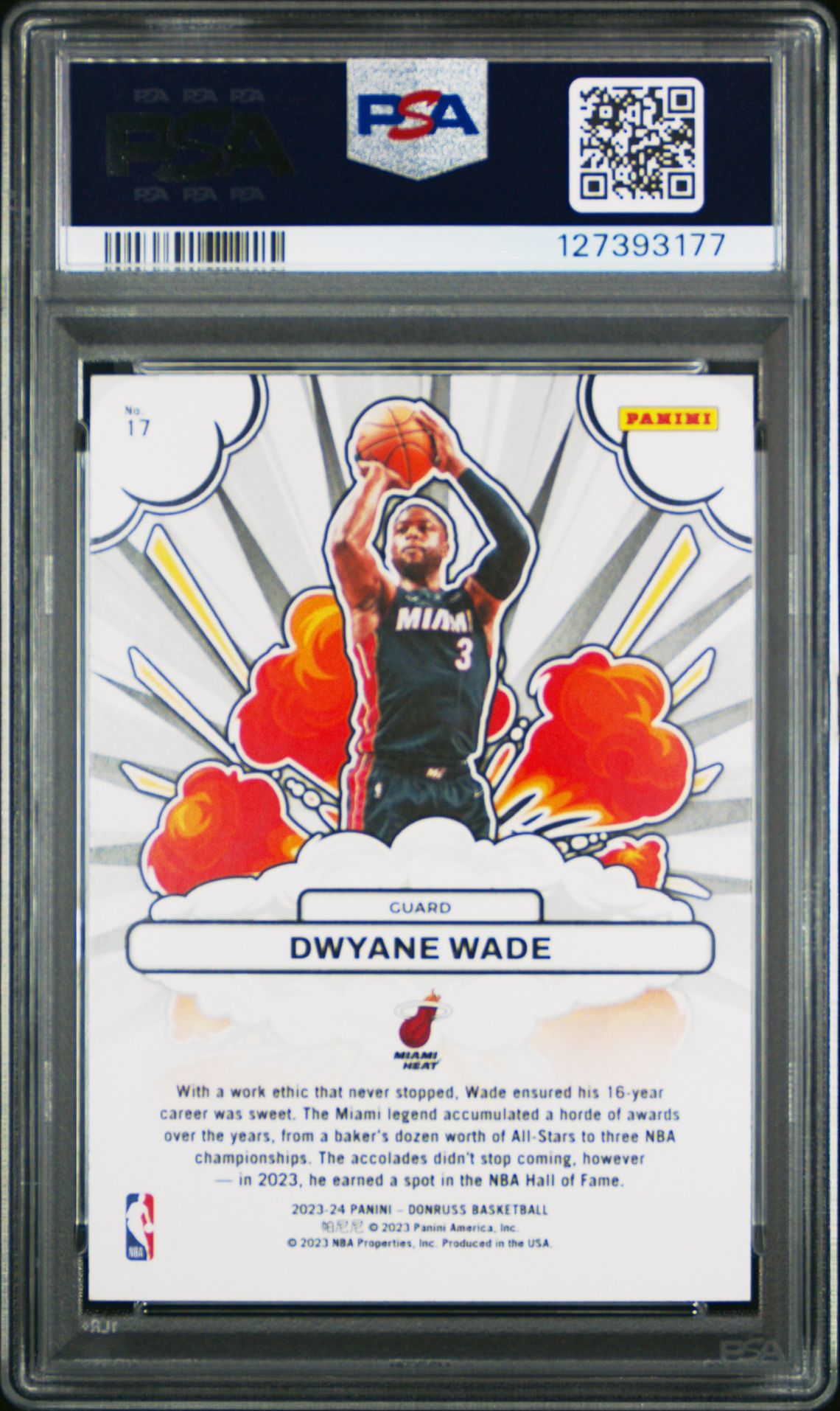 2023 Panini Donruss Bomb Squad Dwyane Wade #17 Gem Mt 10 back