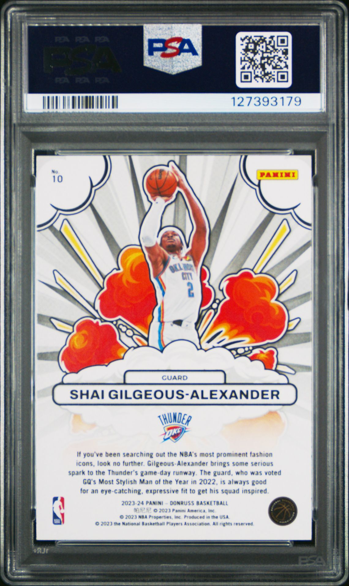 2023 Panini Donruss Bomb Squad S Gilgeous-Alexander #10 Gem Mt 10 back