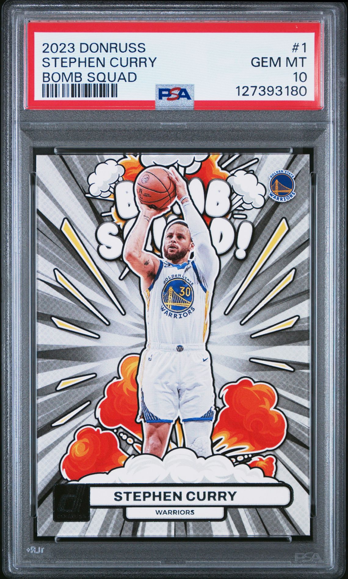 2023 Panini Donruss Bomb Squad Stephen Curry #1 Gem Mt 10 front