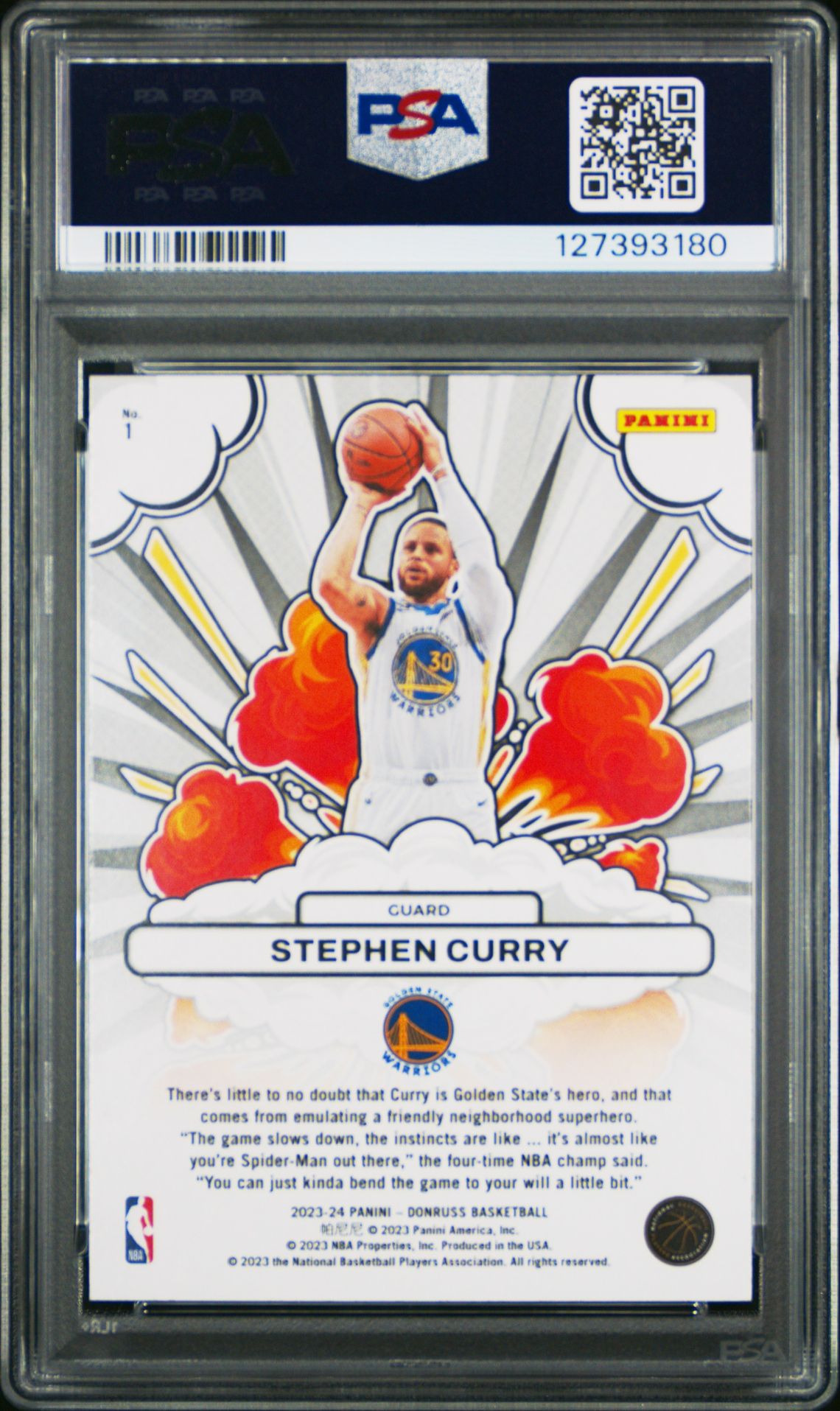 2023 Panini Donruss Bomb Squad Stephen Curry #1 Gem Mt 10 back