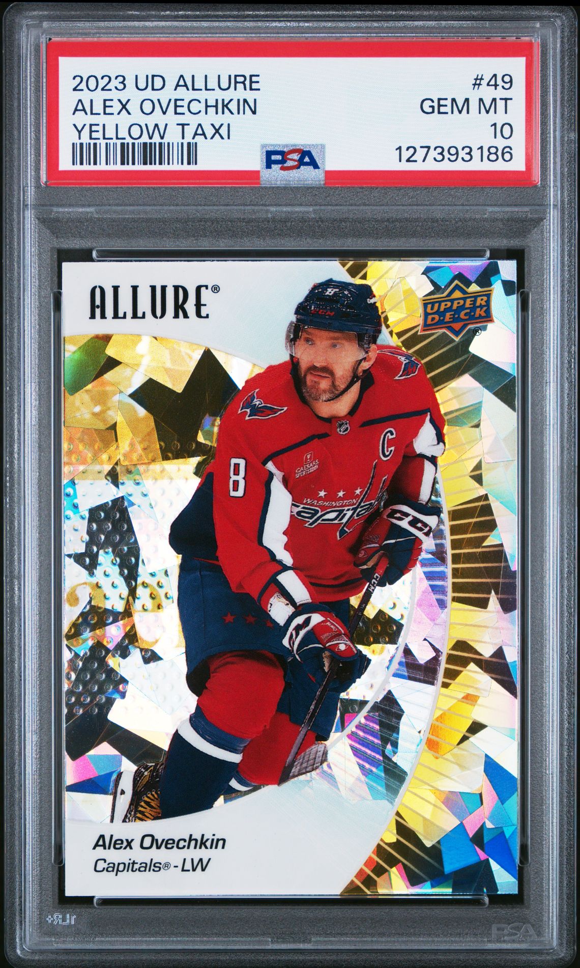 2023 Upper Deck Allure Alex Ovechkin #49 (Yellow Taxi) Gem Mt 10 front