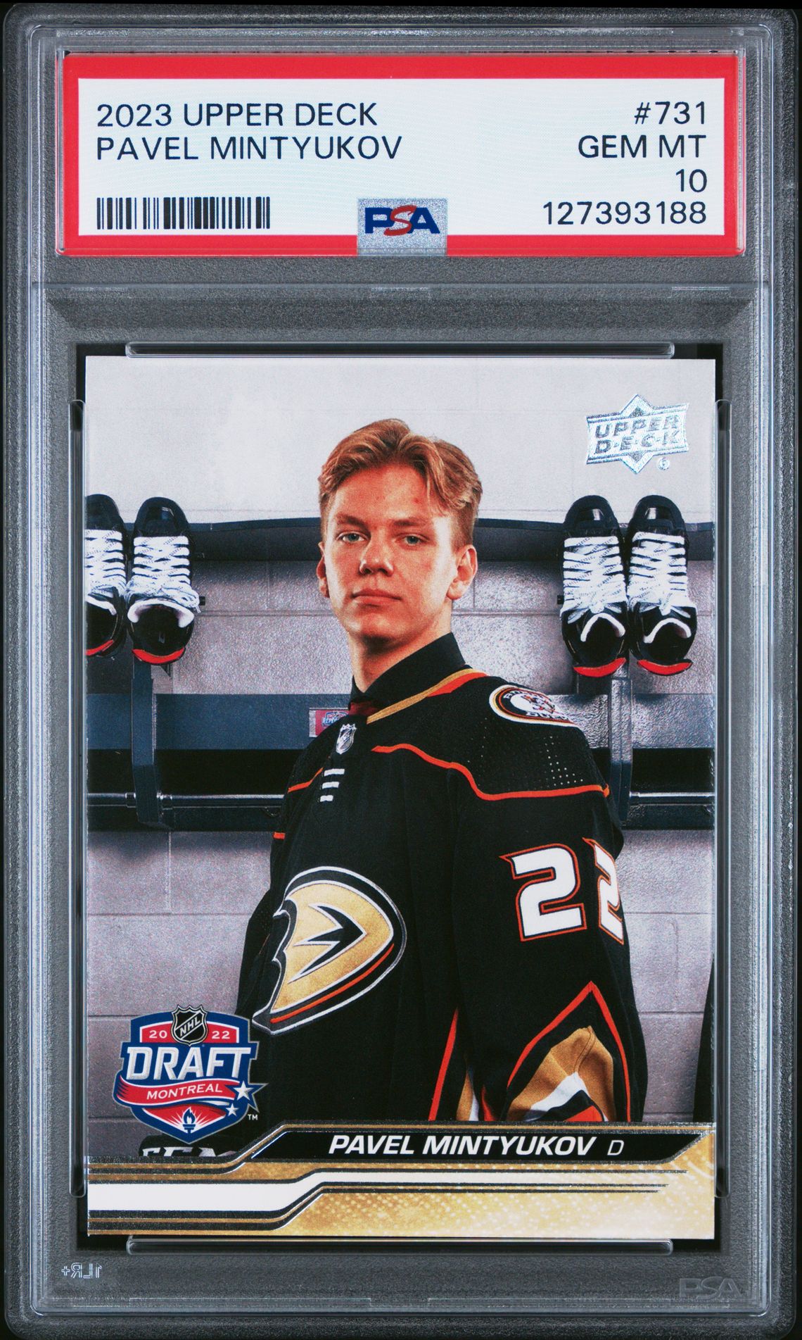 2023 Upper Deck Pavel Mintyukov #731 Gem Mt 10 front