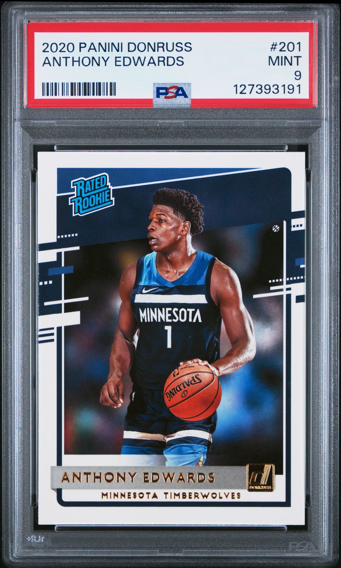 2020 Panini Donruss Anthony Edwards #201 Mint 9 front