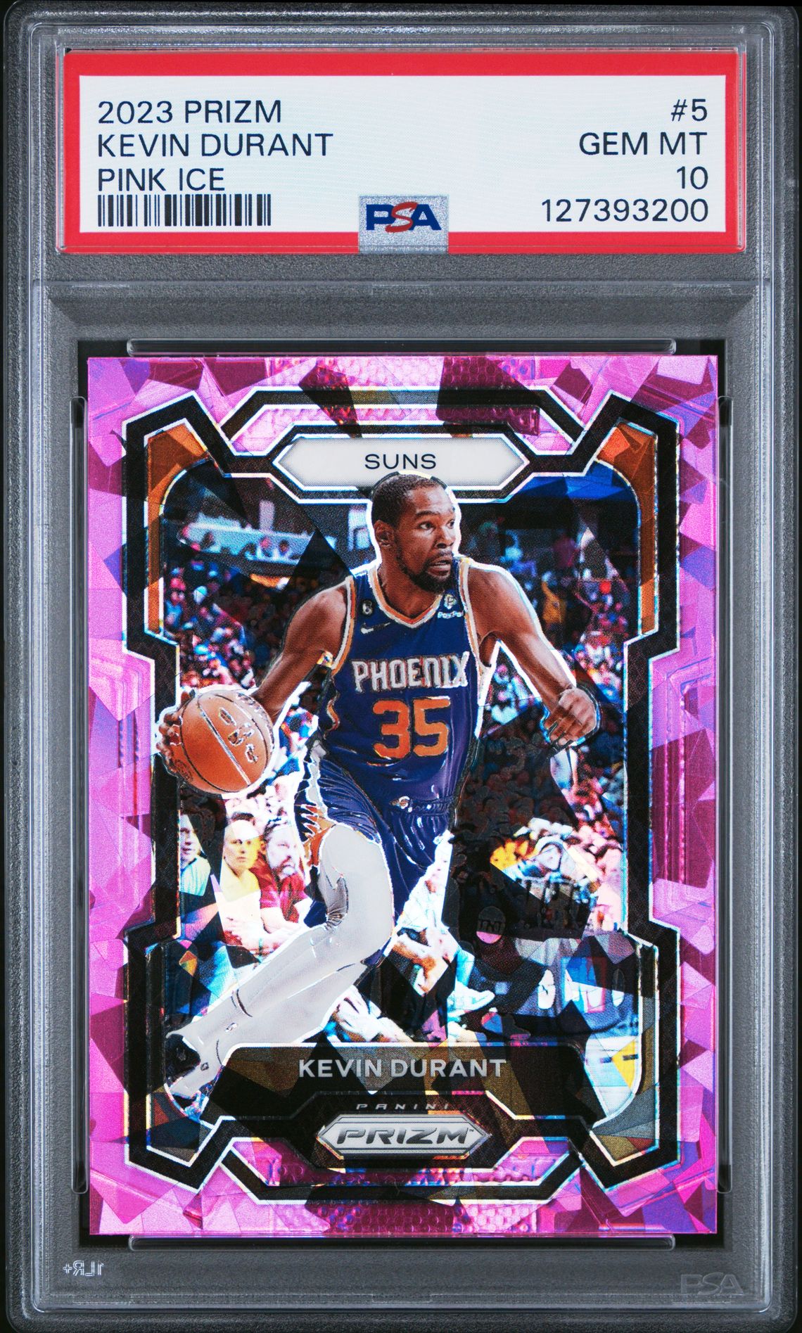 2023 Panini Prizm Kevin Durant #5 (Pink Ice) Gem Mt 10 front
