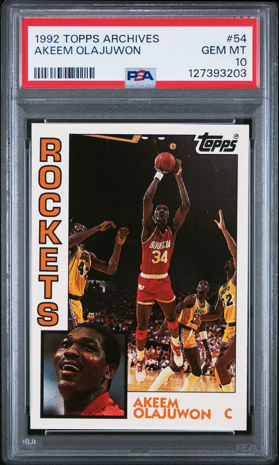 1992 Topps Archives Akeem Olajuwon #54 Gem Mt 10 front