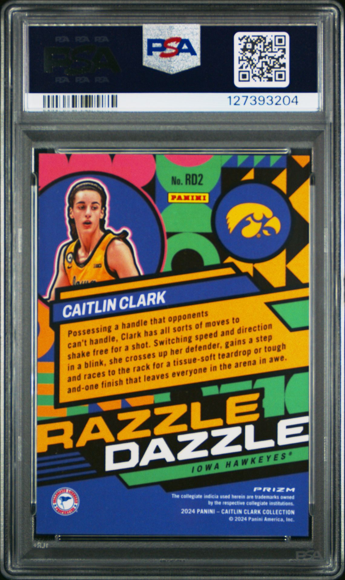 2024 Panini Caitlin Clark Collection Razzle Dazzle Caitlin Clark #Rd2 Nm-Mt 8 back