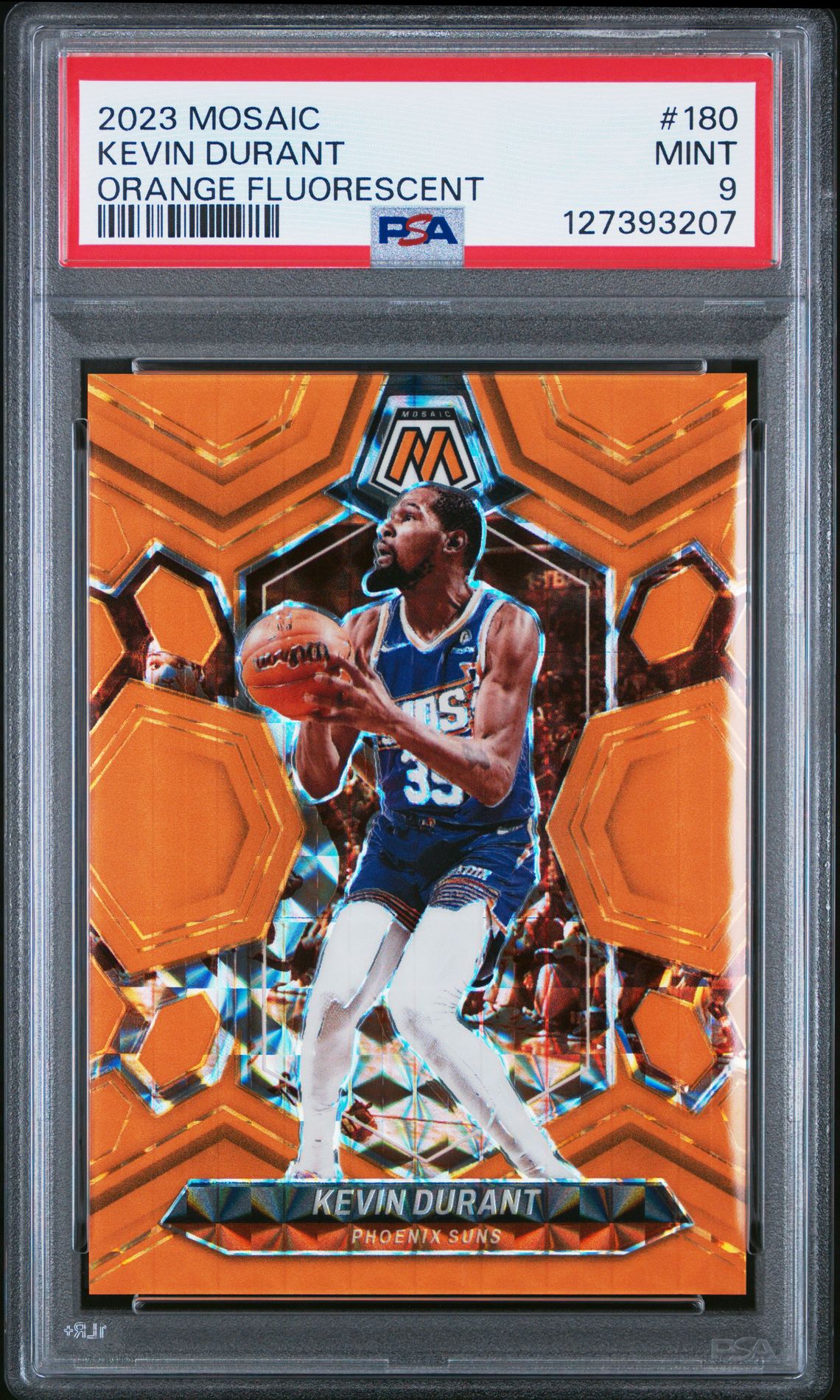2023 Panini Mosaic Kevin Durant #180 (Orange Fluorescent) Mint 9 front