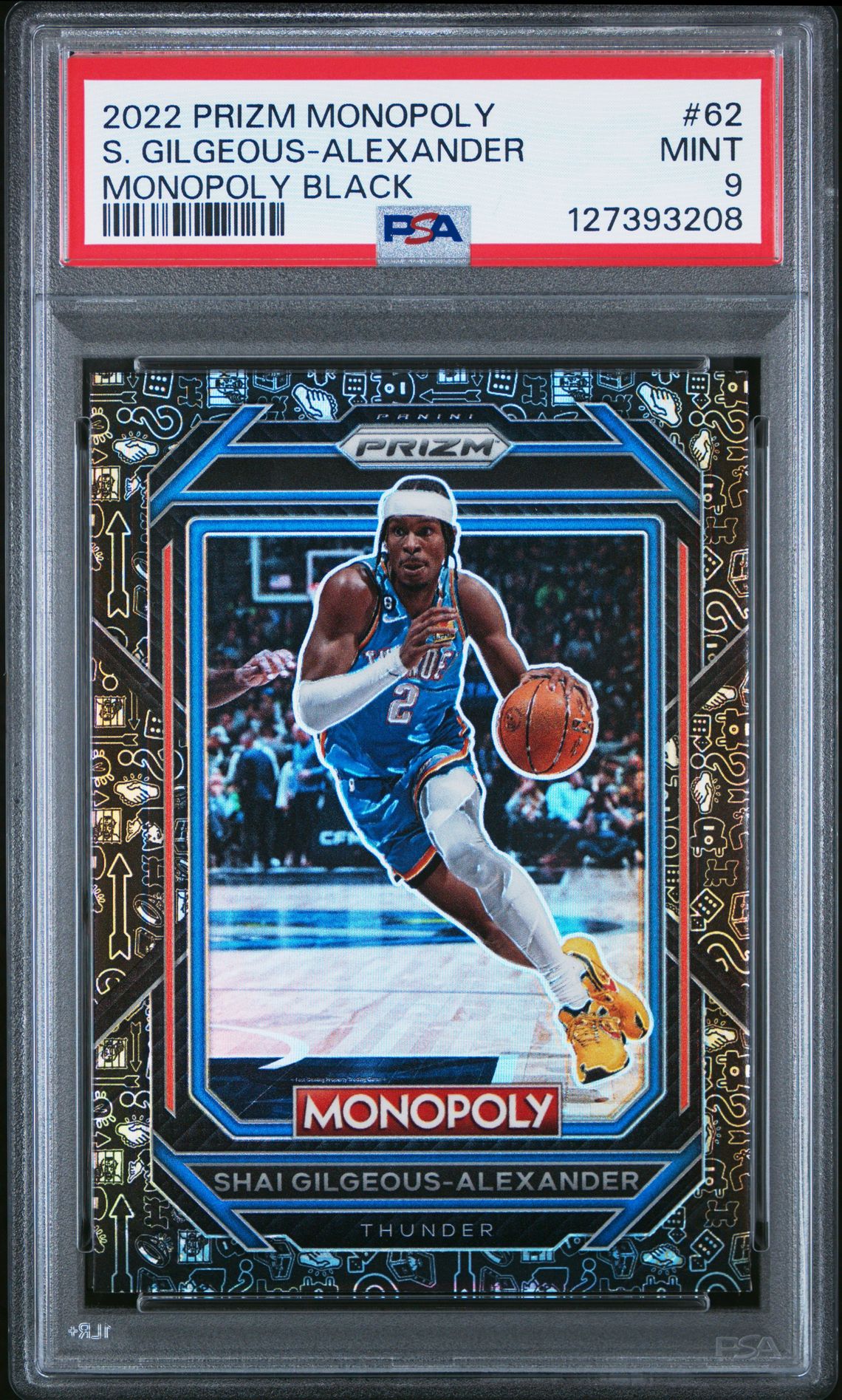 2022 Panini Prizm Monopoly S. Gilgeous-Alexander #62 (Monopoly Black) Mint 9 front