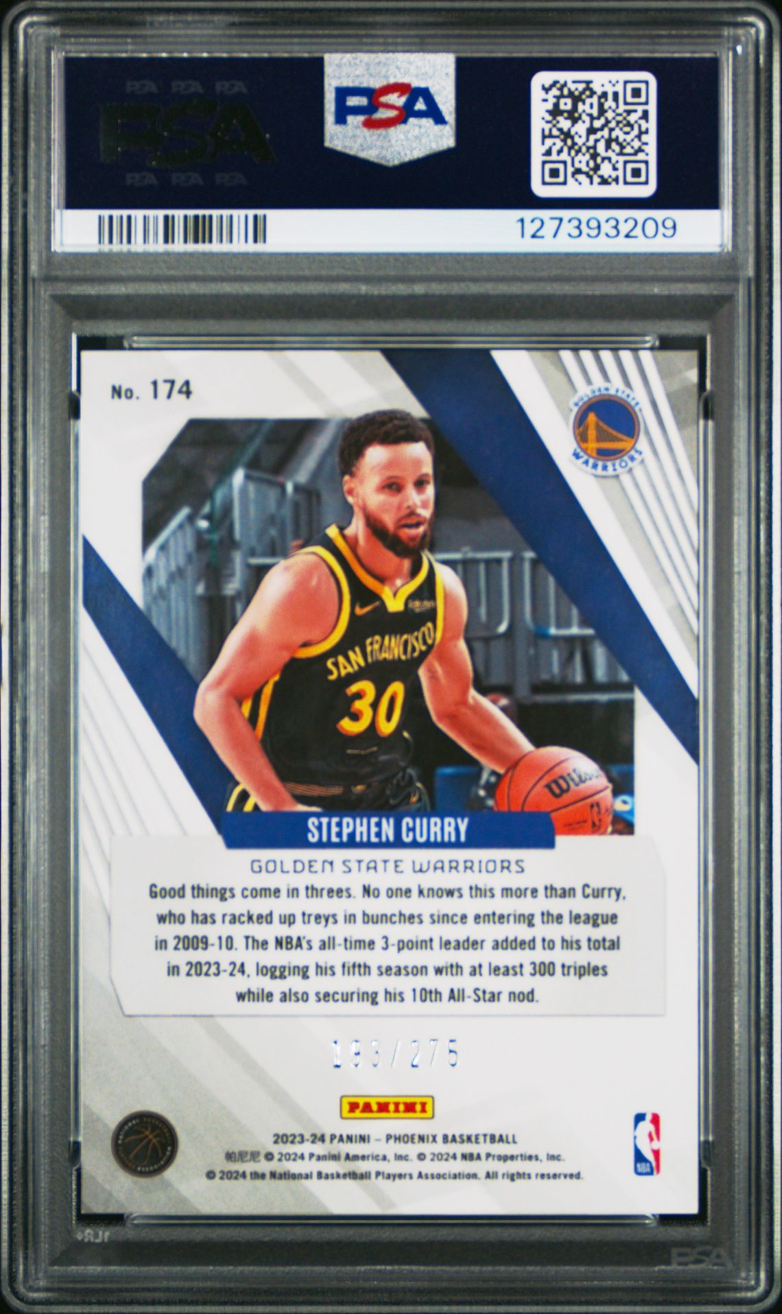2023 Panini Phoenix Stephen Curry #174 (Maroon Ice) Mint 9 back