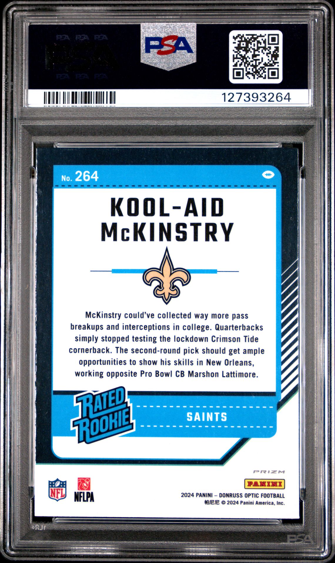 2024 Panini Donruss Optic Kool-Aid Mckinstry #264 (Blue Glitter) Gem Mt 10 back
