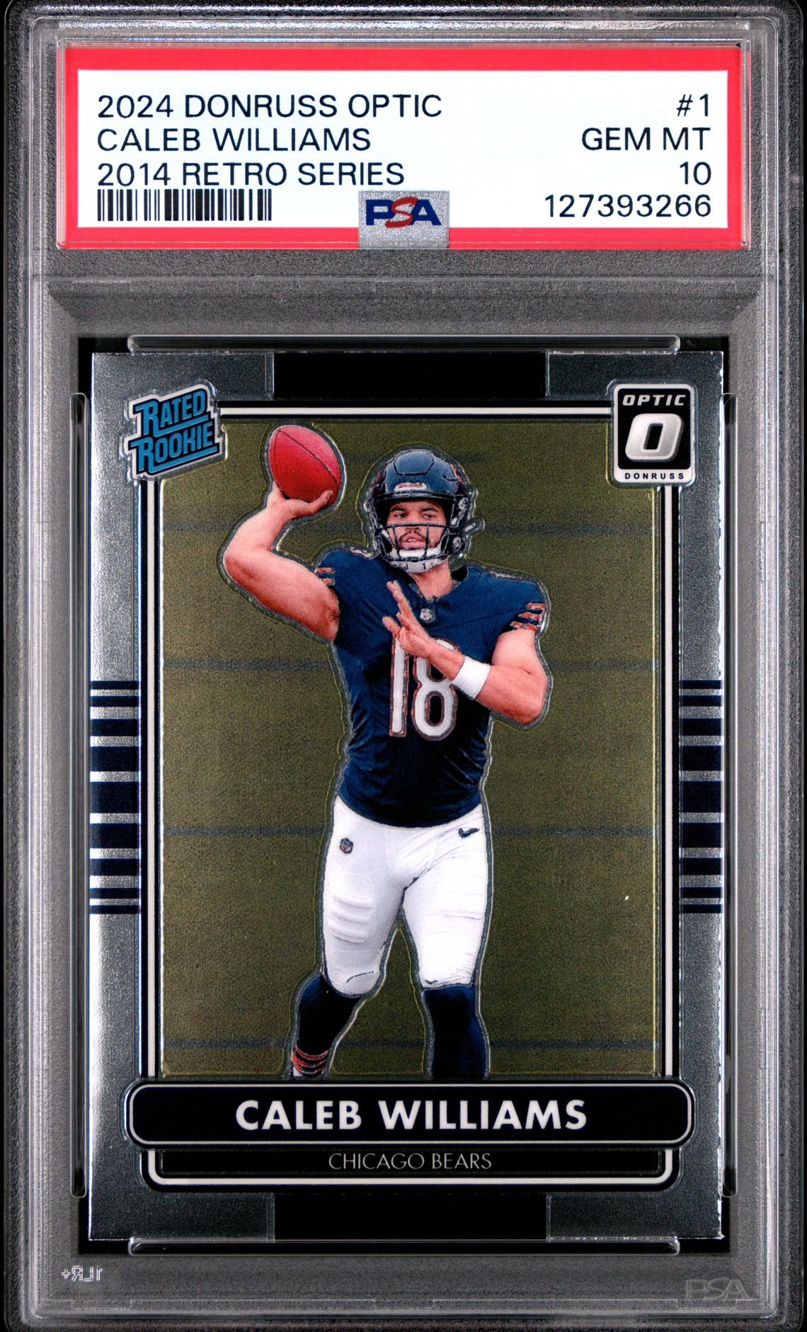 2024 Panini Donruss Optic 2014 Retro Series Caleb Williams #1 Gem Mt 10 front