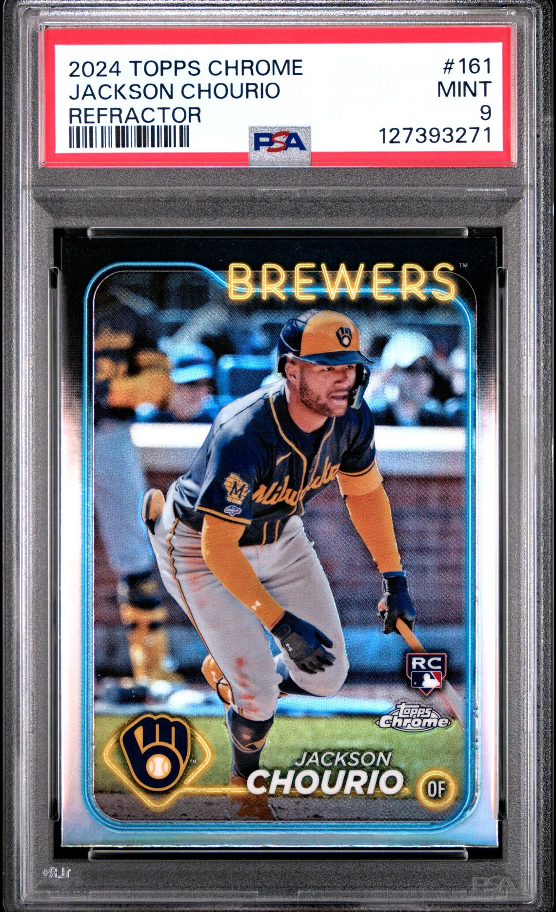 2024 Topps Chrome Jackson Chourio #161 (Refractor) Mint 9 front