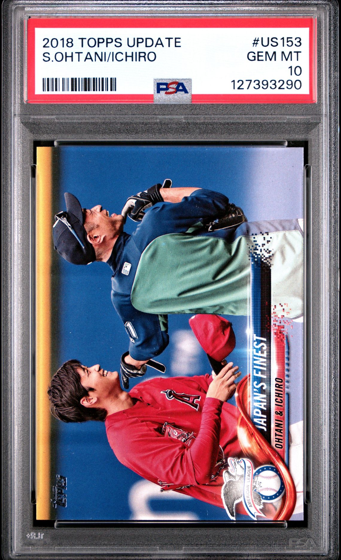 2018 Topps Update S.ohtani/Ichiro #Us153 Gem Mt 10 front