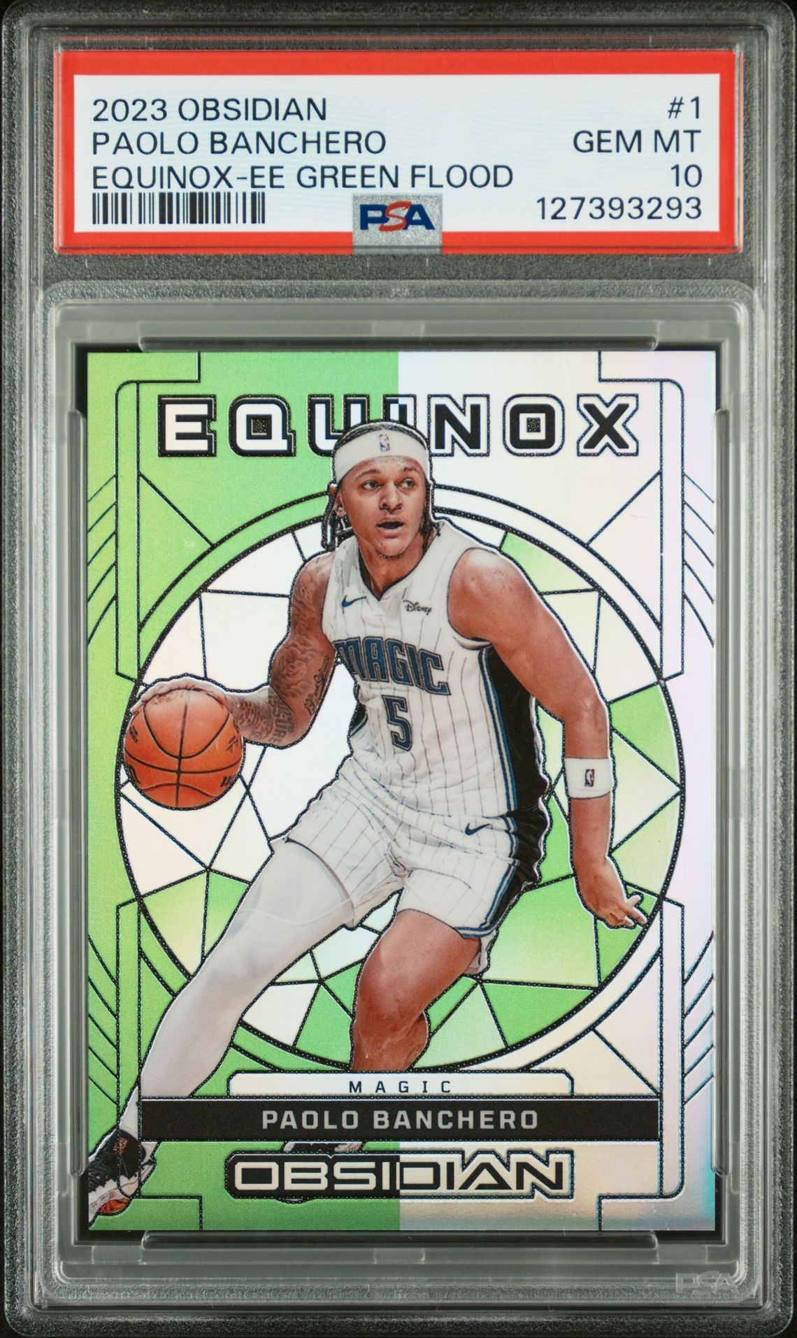 2023 Panini Obsidian Equinox Paolo Banchero #1 (Equinox-Ee Green Flood) Gem Mt 10 front