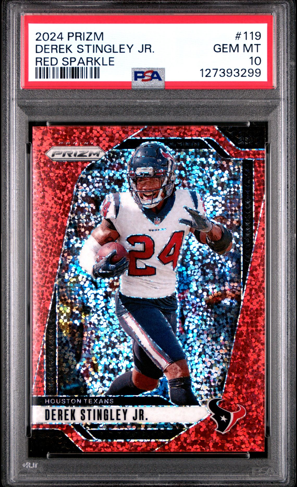 2024 Panini Prizm Derek Stingley Jr. #119 (Red Sparkle) Gem Mt 10 front